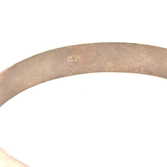 Vintage 925 Sterling Silver Bangle with Safety Chain - Picture 4 of 6